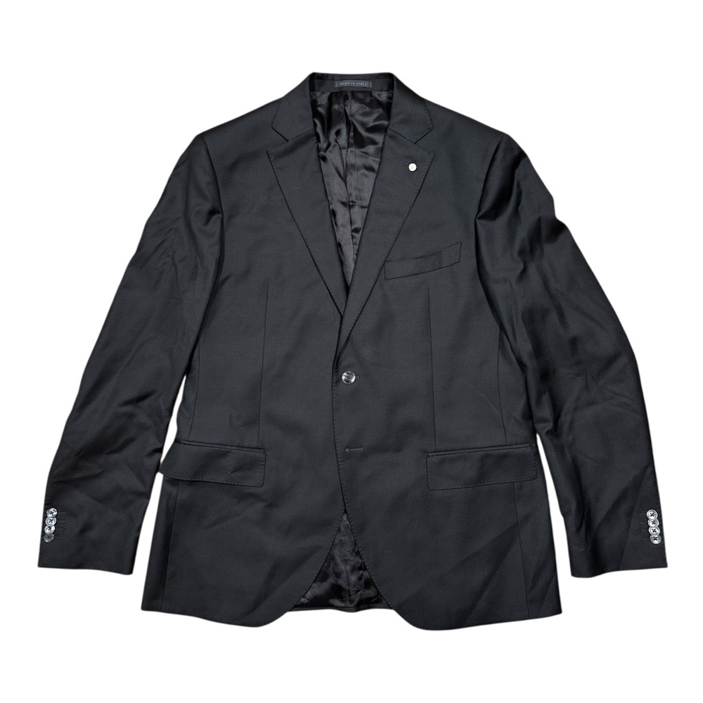 Luigi Bianchi Mantova Sartoria LBM Guabello Wool Black Blazer Jacket Mens 54 L